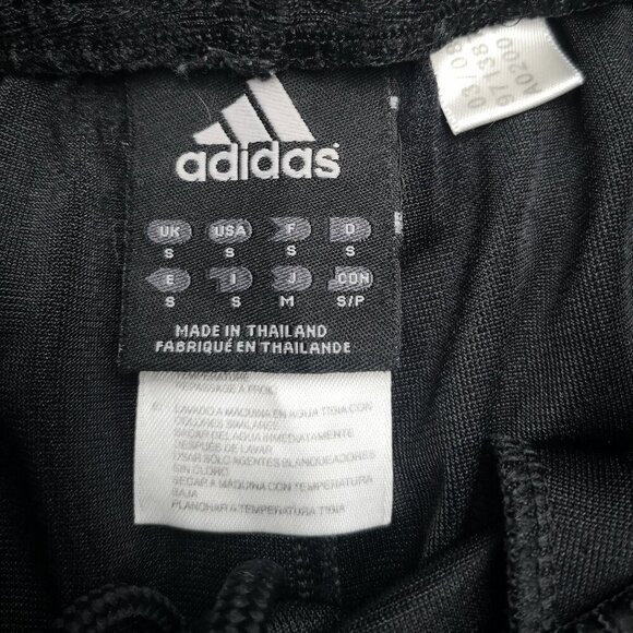 Adidas Youth's Size Small Black & White Loose Fit Elastic & Tie Waist Shorts - Picture 3 of 11